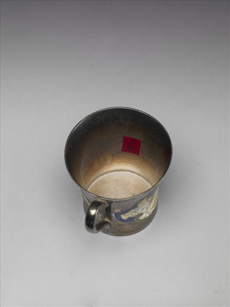 銀胎畫琺瑯山水圖杯