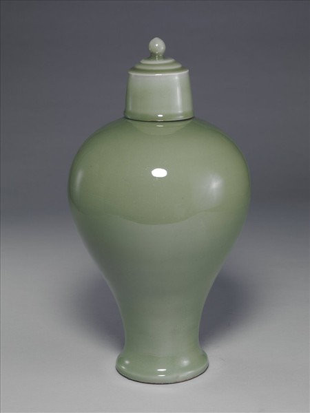 龍泉窯 青瓷帶蓋梅瓶