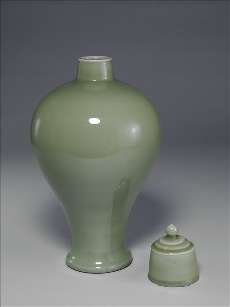 龍泉窯 青瓷帶蓋梅瓶