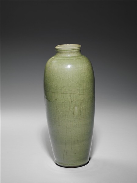 龍泉窯 青瓷直口長瓶