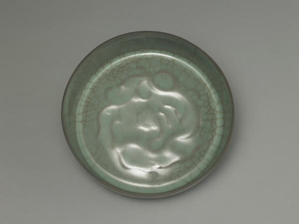 官窯 青瓷印花龍紋洗