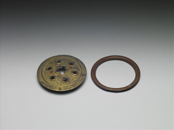 銅鍍金鏤空花插板