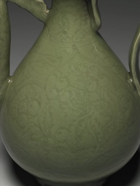 龍泉窯 青瓷劃花枇杷執壺