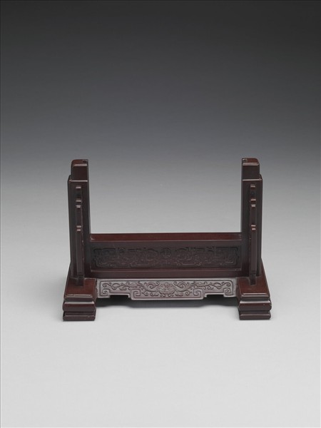 松花石山水人物插屏座