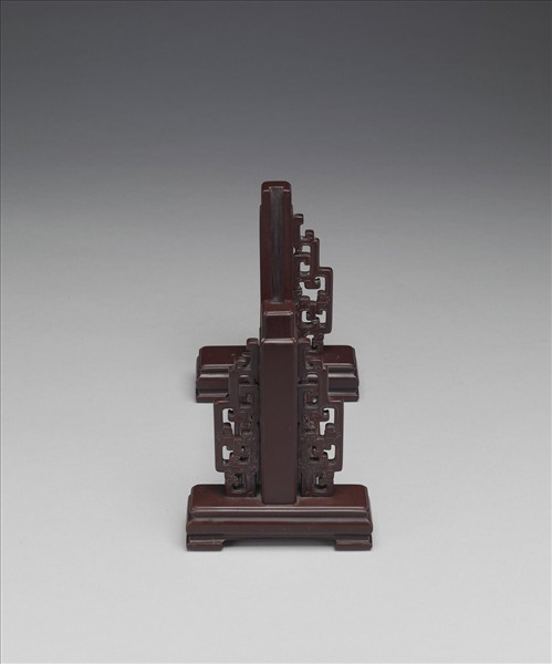 松花石山水人物插屏座