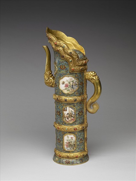 掐絲兼繪琺瑯多穆壺