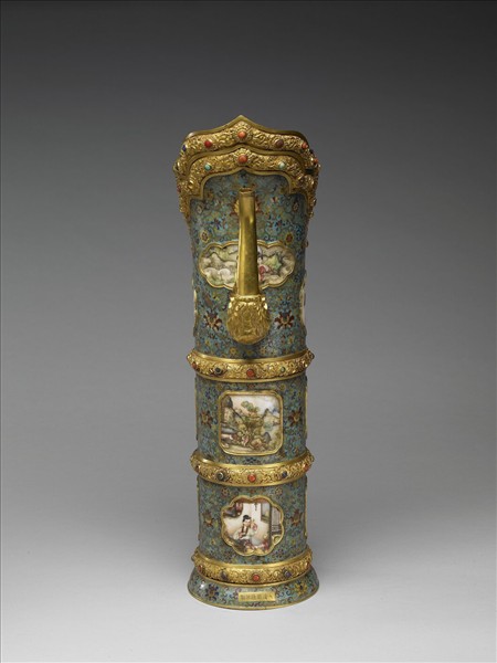 掐絲兼繪琺瑯多穆壺