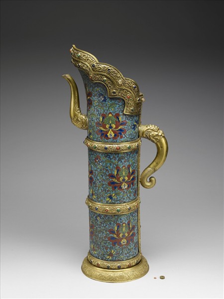 掐絲琺瑯番蓮紋多穆壺