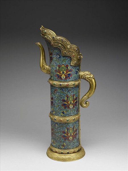 掐絲琺瑯番蓮紋多穆壺