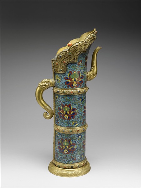 掐絲琺瑯番蓮紋多穆壺