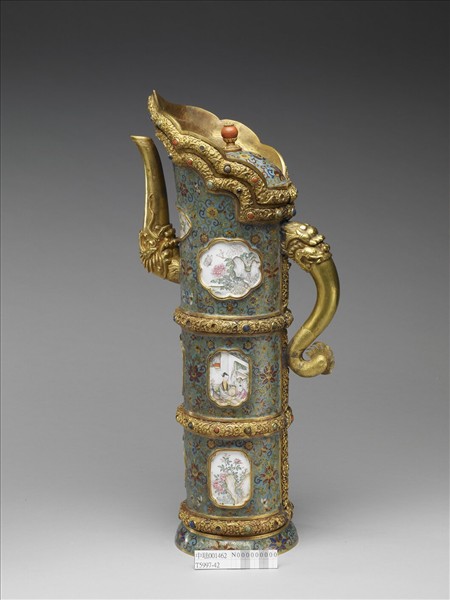 掐絲兼繪琺瑯多穆壺