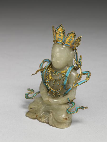 白玉無量壽佛座像