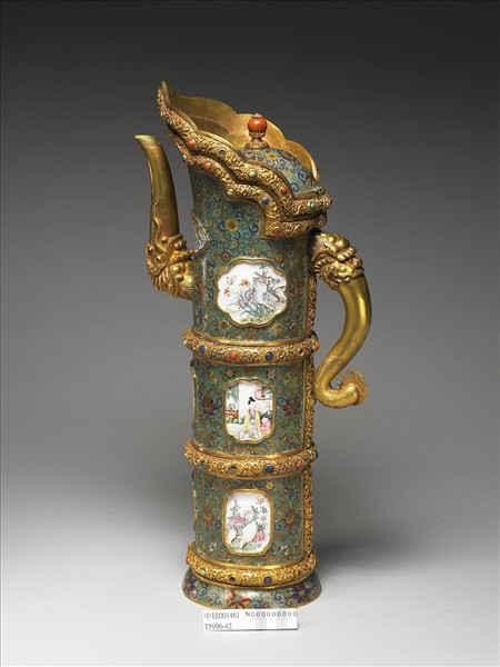 掐絲兼繪琺瑯多穆壺