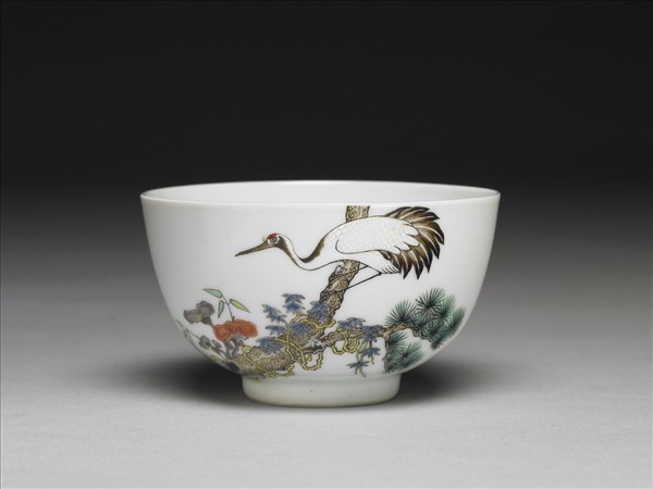 粉彩松鶴長春鍾