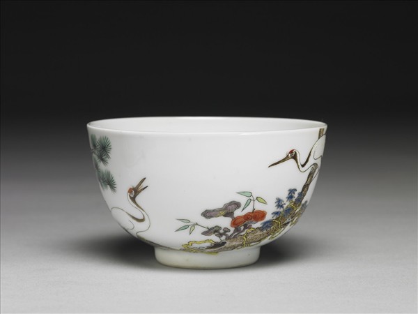 粉彩松鶴長春鍾