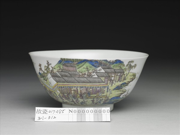 琺瑯彩燈火昇平碗