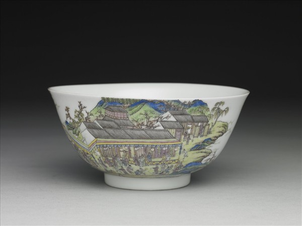 琺瑯彩燈火昇平碗