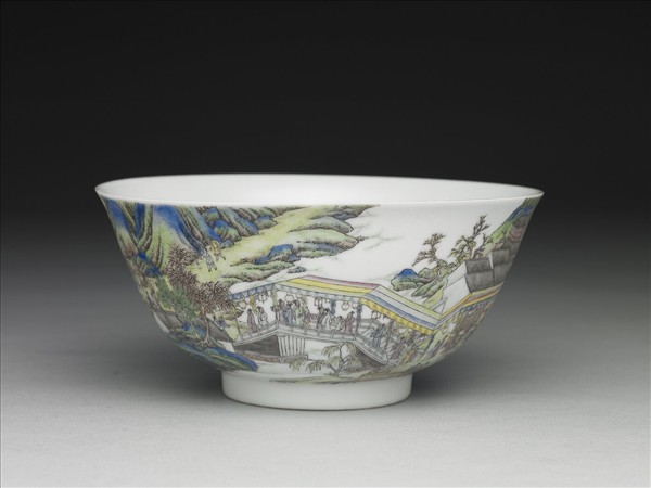 琺瑯彩燈火昇平碗