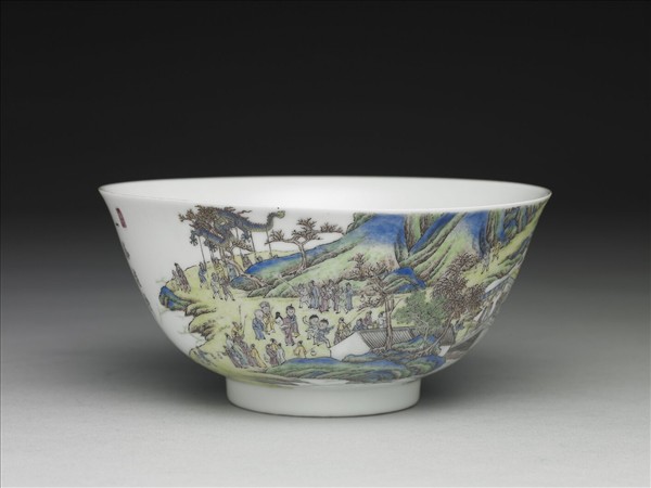 琺瑯彩燈火昇平碗