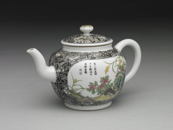 琺瑯彩瓷喜報雙安把壺