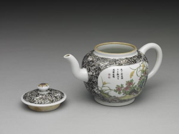 琺瑯彩瓷喜報雙安把壺