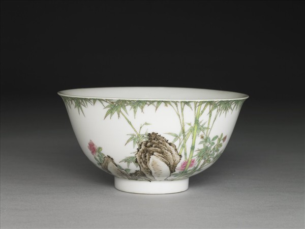 琺瑯彩綠竹長春圖碗