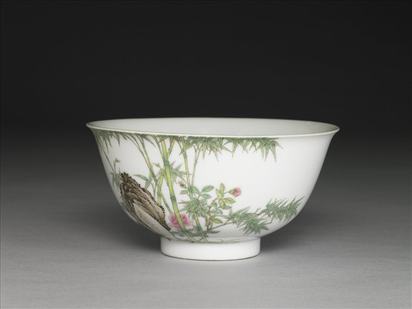 琺瑯彩綠竹長春圖碗