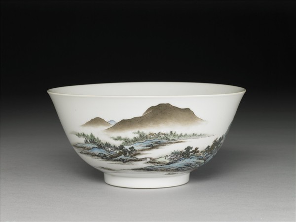 琺瑯彩瓷虎丘山水碗