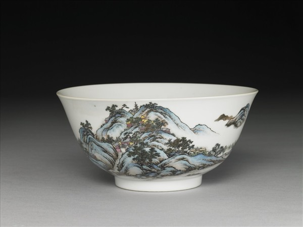 琺瑯彩瓷虎丘山水碗