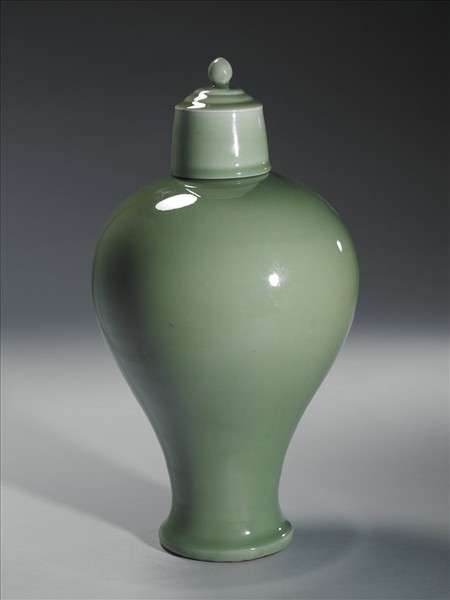 龍泉窯 青瓷帶蓋梅瓶