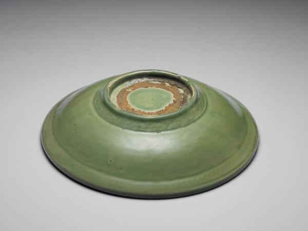 龍泉窯 青瓷印花折沿盤