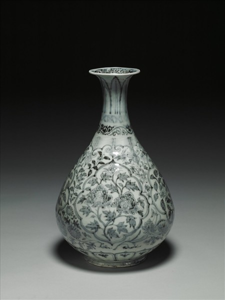 青花花卉玉壺春瓶