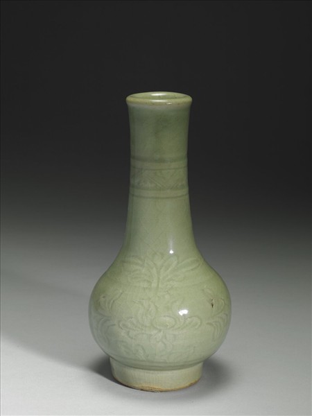 龍泉窯 青瓷長頸瓶