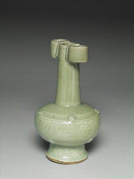 龍泉窯 青瓷劃花投壺