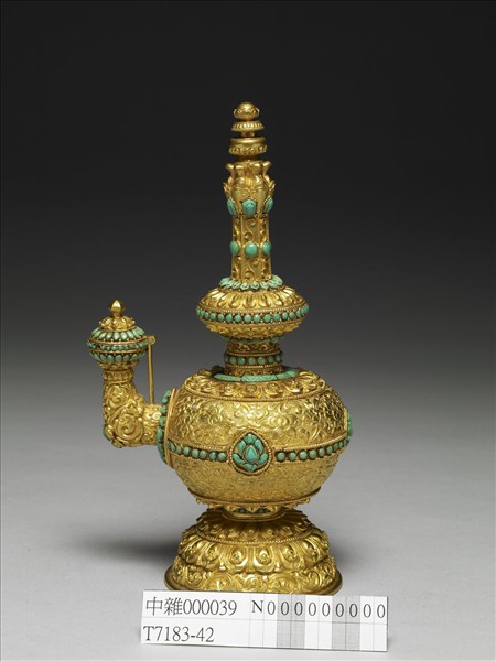 金嵌松石奔巴壺