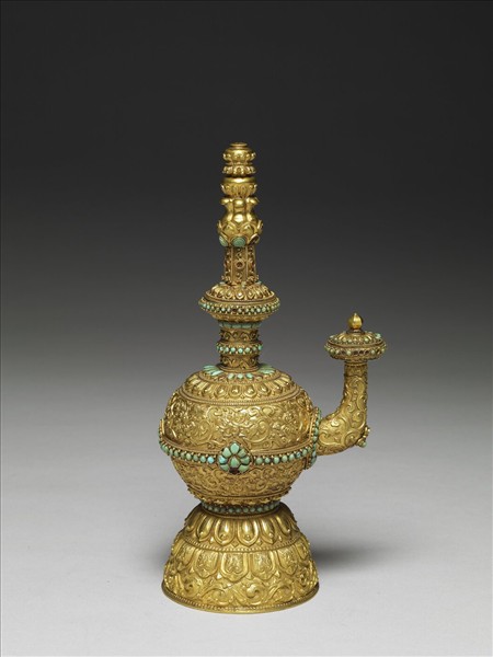 金嵌松石奔巴壺