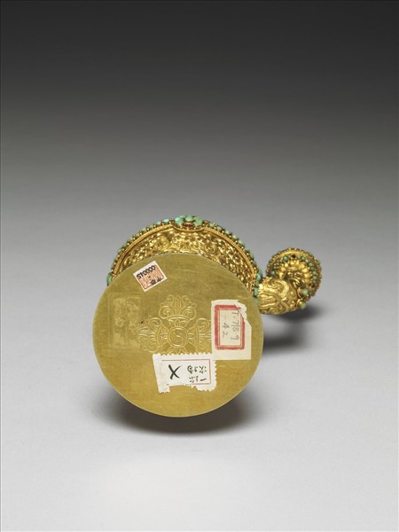 金嵌松石奔巴壺