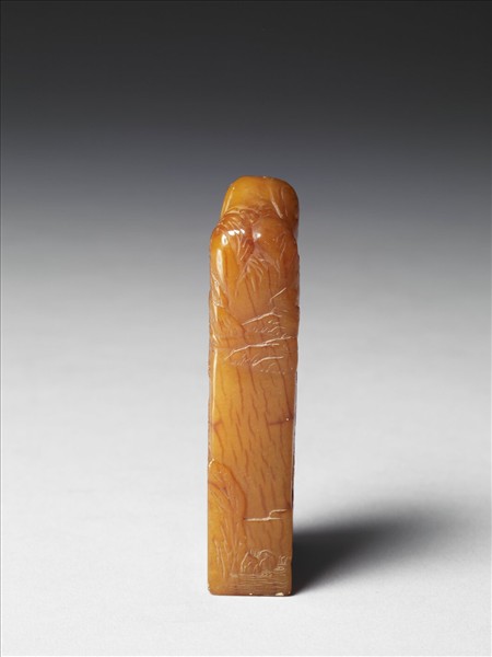 雕山水田黃未刻印