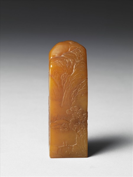 雕山水田黃未刻印