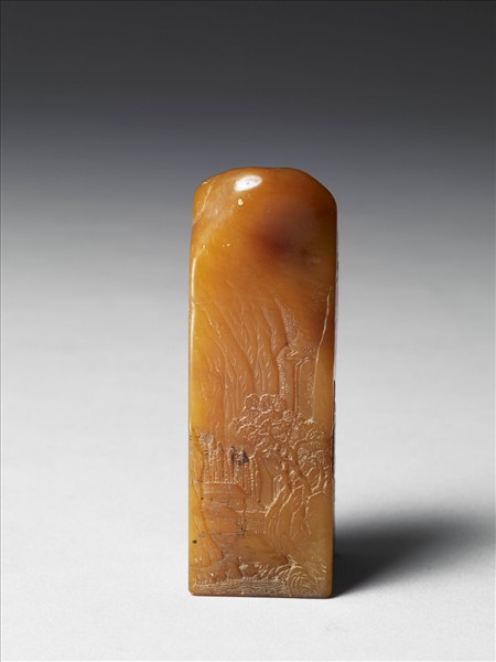 雕山水田黃未刻印