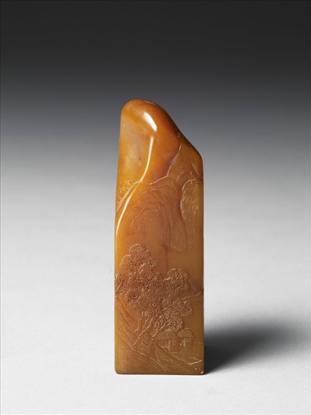 雕山水田黃未刻印