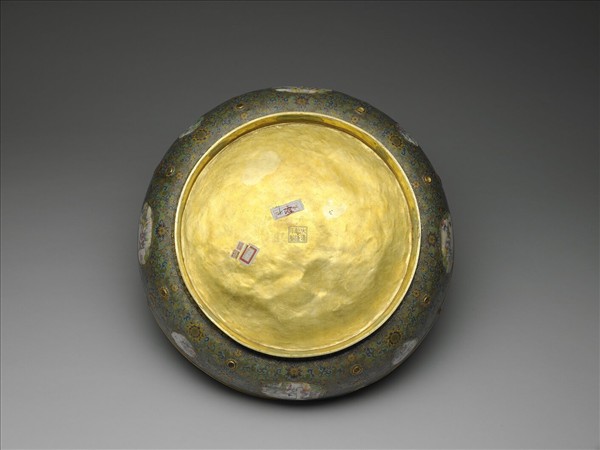 銅鎏金裡琺瑯洗