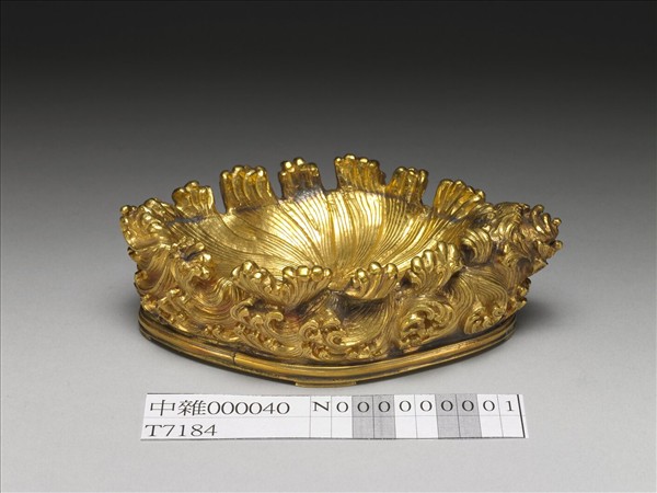 銅鎏金波濤紋座