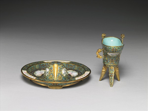 掐絲兼畫琺瑯爵托組