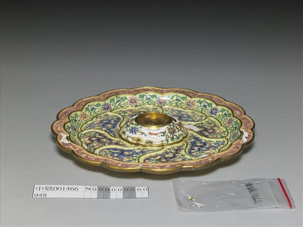 金胎畫琺瑯葵花式盤