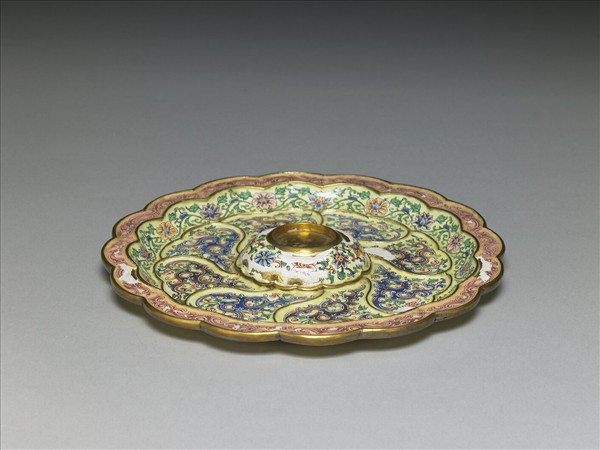 金胎畫琺瑯葵花式盤