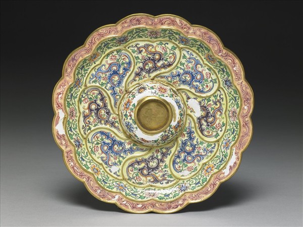 金胎畫琺瑯葵花式盤