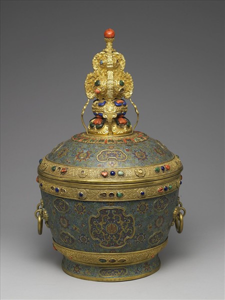 掐絲琺瑯奶茶罐