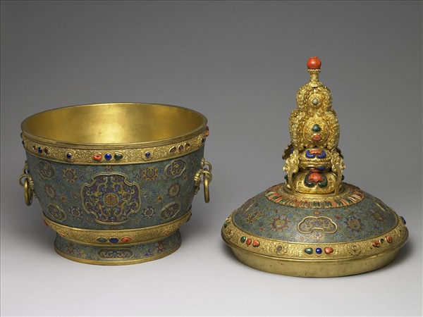 掐絲琺瑯奶茶罐