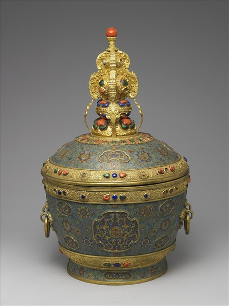 掐絲琺瑯奶茶罐